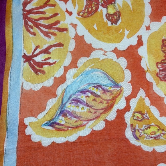 Great Hall Design Lightweight Sarong Beach Coverup 38 X 90 Shells Coastal Resort - Picture 11 of 13